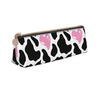 Bkdogkt Black White Milk Cow Print Simple Pencil Case Triangular Pen Pouch Makeup Tools Art Daily Necessary, White, One Size, White, One Size