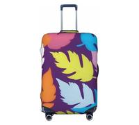 Bkdogkt Bright Colorful Weed Print Fashionable Suitcase Cover Personalized Luggage Protector for Travel and Business, Black, Small