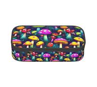 Bkdogkt Bright Mushrooms Art Print 8.3 x 2 x 3.7 In Large Capacity Pencil Case Functional Storage for Office Travel