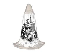 Bkdogkt Cartoon Tractor Print Unisex Hooded Cloak For Wizard Carnival Halloween Christmas Cosplay Costume Robe