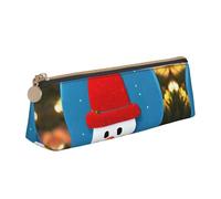 Bkdogkt Christmas Carton Snowman Print Simple Pencil Case Triangle Pouch for Pens Makeup Art Supplies Daily Essentials, White, One Size
