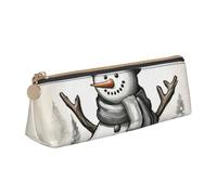 Bkdogkt christmas snowman 1 Print Simple Pencil Case Triangle Pouch for Pens Makeup Art Supplies Daily Essentials, White, One Size