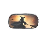 Bkdogkt Clear Pencil Case with Flying Witch Print for Halloween