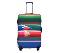 Bkdogkt Colorful Mexican Stripes Print Protective Suitcase Cover Washable Travel Luggage Protector with Concealed Zipper, White, Small