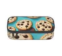 Bkdogkt Cookies Food Chocolate Chips Biscuits Print 8.3 x 2 x 3.7 In Large Capacity Pencil Case Functional Storage for Office Travel