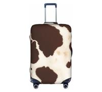Bkdogkt Cow Fur Print Print Protective Suitcase Cover Washable Travel Luggage Protector with Concealed Zipper, White, M