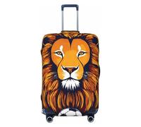 Bkdogkt Custom Cool Lion Design Suitcase Cover Travel Business Suitcase Protector, Black / White, Medium