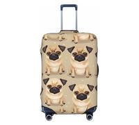 Bkdogkt Cute Chihuahua Pug Pattern Print Fashionable Suitcase Cover Personalized Luggage Protector for Travel and Business, Black, Large