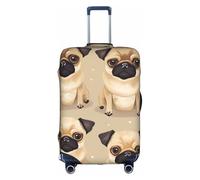 Bkdogkt Cute Chihuahua Pug Pattern Print Protective Suitcase Cover Washable Travel Luggage Protector with Concealed Zipper, White, X-Large