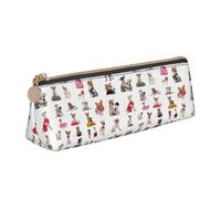 Bkdogkt Cute Chihuahua Pug Pattern Print Simple Pencil Case Triangular Pen Pouch Makeup Tools Art Daily Essential, White, One Size, White, One Size