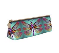 Bkdogkt Cute Dragonfly Pattern Print Simple Pencil Case Triangular Pen Cover Makeup Supplies Daily Essentials, White, One Size, White, One Size