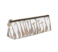 Bkdogkt Cute Wild Cartoon Giraffes Print Simple Pencil Case Triangular Pen Pouch Makeup Tools Art Daily Essential, White, One Size, White, One Size