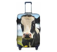 Bkdogkt Dairy Cow Print Protective Suitcase Cover Washable Travel Luggage Protector with Concealed Zipper, White, Medium