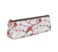 Bkdogkt delicate cherry blossoms Print Simple Pencil Case Triangle Pouch for Pens Makeup Art Supplies Daily Essentials, White, One Size
