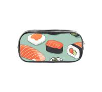 Bkdogkt Delicious Sushi 1 Print Transparent Stationery Organizer Pencil Case Pouch Travel Office Storage Bag