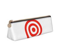 Bkdogkt design target print simple pencil case triangular pen pouch makeup tools art everyday essentials, white, One Size, White, One Size