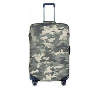 Bkdogkt Digital Camo Print Protective Suitcase Cover Washable Travel Luggage Protector with Concealed Zipper, White, Small