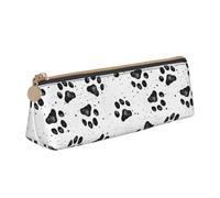 Bkdogkt Dog Paw Pattern Print Simple Pencil Case Triangular Pen Cover Makeup Supplies Daily Essentials, White, One Size, White, One Size