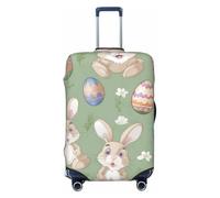 Bkdogkt Easter Bunny Print Fashionable Suitcase Cover Personalized Luggage Protector for Travel and Business, Black, S