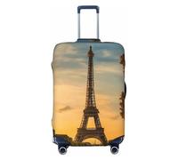 Bkdogkt eiffel tower paris autumn Print Fashionable Suitcase Cover Personalized Luggage Protector for Travel and Business, Black, Medium