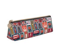 Bkdogkt England Symbols Print Simple Pencil Case Triangular Pen Pouch Makeup Tools Art Daily Necessary, White, One Size, White, One Size