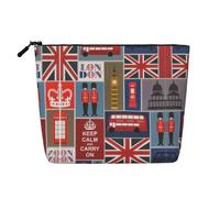 Bkdogkt England Symbols Print Work Bag Essentials Single-layer Makeup Bag Travel Cosmetic Organizer Large Capacity, Black, One Size