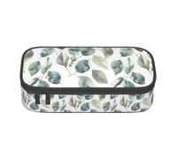Bkdogkt Eucalyptus Leaves Print 8.3 x 2 x 3.7 In Large Capacity Pencil Case Functional Storage for Office Travel