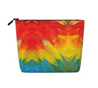 Bkdogkt Fantastic Parrot Feather Print Work Bag Essentials Single-layer Makeup Bag Travel Cosmetic Organizer Large Capacity, Black, One Size