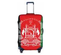 Bkdogkt Flag of Afghanistan Print Protective Suitcase Cover Washable Travel Luggage Protector with Concealed Zipper, White, L