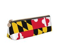 Bkdogkt Flag of Maryland Print Simple Pencil Case Triangle Pouch for Pens Makeup Art Supplies Daily Essentials, White, One Size