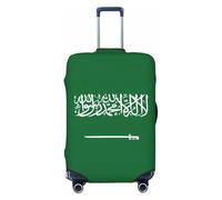 Bkdogkt Flag of Saudi Arabia Print Fashionable Suitcase Cover Personalized Luggage Protector for Travel and Business, Black, M