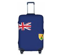 Bkdogkt Flag of the Turks and Caicos Islands Print Protective Suitcase Cover Washable Travel Luggage Protector with Concealed Zipper, White, Small