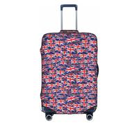 Bkdogkt Flag of The United Kingdom Print Protective Suitcase Cover Washable Travel Luggage Protector with Concealed Zipper, White, X-Large