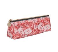 Bkdogkt Flamingo Print Simple Pencil Case Triangle Pouch for Pens Makeup Art Supplies Daily Essentials, White, One Size