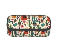 Bkdogkt flowers and guitars Print 8.3 x 2 x 3.7 In Large Capacity Pencil Case Functional Storage for Office Travel
