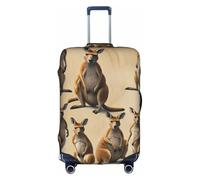 Bkdogkt Funny for Kangaroo Zoo Print Protective Suitcase Cover Washable Travel Luggage Protector with Concealed Zipper, White, X-Large