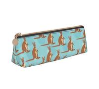 Bkdogkt Funny for Kangaroo Zoo Print Simple Pencil Case Triangle Pouch for Pens Makeup Art Supplies Daily Essentials, White, One Size