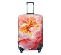 Bkdogkt Garden Peony Print Fashionable Suitcase Cover Personalized Luggage Protector for Travel and Business, Black, Large