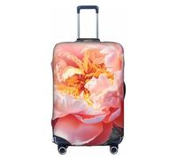 Bkdogkt Garden Peony Print Protective Suitcase Cover Washable Travel Luggage Protector with Concealed Zipper, White, Large