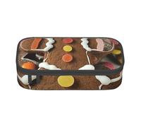 Bkdogkt Gingerbread Man Candy Print 8.3 x 2 x 3.7 In Large Capacity Pencil Case Functional Storage for Office Travel