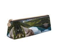 Bkdogkt Glacier National Park Print Simple Pencil Case Triangular Pen Cover Makeup Art Supplies Daily Essentials, White, One Size, White, One Size