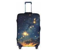 Bkdogkt Glow in The Dark Print Protective Suitcase Cover Washable Travel Luggage Protector with Concealed Zipper, White, Medium