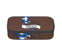 Bkdogkt Greece Map Print 8.3 x 2 x 3.7 In Large Capacity Pencil Case Functional Storage for Office Travel