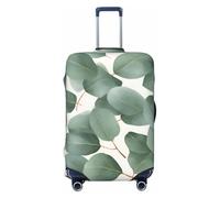Bkdogkt Green Eucalyptus Leaves Print Fashionable Suitcase Cover Personalized Luggage Protector for Travel and Business, Black, X-Large