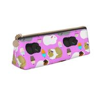 Bkdogkt Guinea Pigs & Cupcakes Print Simple Pencil Case Triangular Pen Pouch Makeup Tools Art Daily Essential, White, One Size, White, One Size