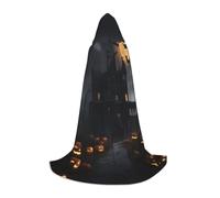 Bkdogkt Halloween Goth Print Unisex Hooded Cloak For Wizard Carnival Halloween Christmas Cosplay Costume Robe