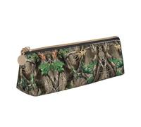 Bkdogkt Hard Wood Green Camouflage Print Simple Pencil Case Triangular Pen Cover Makeup Supplies Daily Essentials, White, One Size, White, One Size