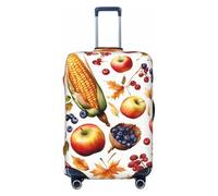 Bkdogkt Hello Autumn Print Fashionable Suitcase Cover Personalized Luggage Protector for Travel and Business, Black, Large