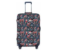 Bkdogkt Hockey Elements Creative Patterned Print Fashionable Suitcase Cover Personalized Luggage Protector for Travel and Business, Black, Large