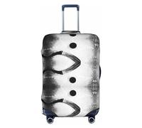 Bkdogkt Ice Hockey Art Print Protective Suitcase Cover Washable Travel Luggage Protector with Concealed Zipper, White, Medium